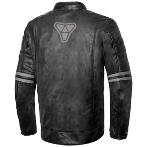 เสื้อแจ็คเก็ตมอเตอร์ไซค์หนังคุณภาพดี ทนทาน ขายดี  รับสั่งทำตามขนาดและดีไซน์  พร้อมปักโลโก้ของคุณ - Product Image 3