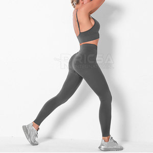 Conjunto de Yoga Flexible, Leggings de Cintura Media Elástica, Sujetador Deportivo con Soporte Frontal, 2 Piezas, Secado Rápido, Transpirable, Ecológico, para Gimnasio - Product Image 3