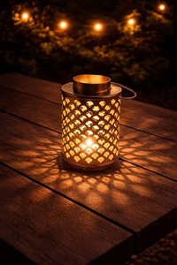 Moroccan Style Brass Lantern Decorative Candle Holder <b>Heat</b> Resistant Hanging Home Garden Outdoor <b>Lighting</b> - Product Image 6