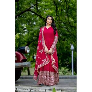 Robes de soirée de créateur, robe de soirée avec dupatta, look élégant - Product Image 1