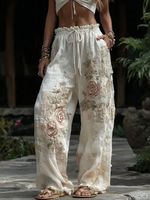 Nuevos Pantalones de Mujer Casuales de Cintura Media Elástica, Elegantes, Sólidos, en 3D, de Lona 100% Algodón, Transpirables, Ecológicos y de Secado Rápido para Otoño