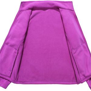 Chaqueta de lana con cremallera y cuello levantado de invierno de alta calidad OEM logotipo personalizado transpirable de talla grande a prueba de viento cómoda informal para mujer - Product Image 3