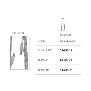 INSTRUMENTS CHIRURGICAUX IAA IAA-MNH-560 Porte-aiguilles micro réutilisable en acier inoxydable 19 23 25 cm Instrument chirurgical certifié CE - Product Image 3