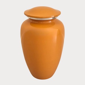 Classic orange cremation urn customizable adult medium <b>keepsake</b> <b>memorial</b> ashes container - Product Image 1