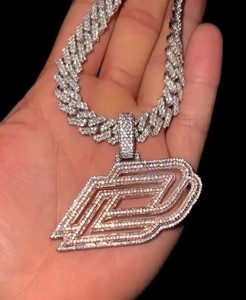 จี้สร้อยคอรูปทรงเรขาคณิต 3 มิติ ประดับเพชรโมอิสซาไนต์แบบฝังเพชร พาวเวอร์เซ็ตติ้ง  ทำจากเงินแท้ 925 ชุบทอง 9-18K  เครื่องประดับฮิปฮอปสั่งทำได้ - Product Image 1