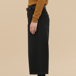 OEM/ODM Custom Made Baggy Fit Long Length <b>Black</b> <b>Denim</b> Jorts For Men <b>High</b> <b>Waist</b> Washed Hip Hop Style Fashionable <b>Denim</b> <b>Shorts</b> - Product Image 5