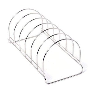 Estante organizador de cocina de alambre metálico plateado, resistente al óxido, de un solo nivel, para platos. - Product Image 1