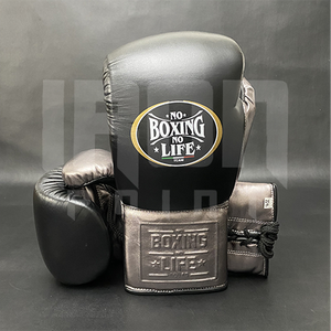 No Boxing No Life Guantes de Boxeo Profesionales de Cuero Vacuno de Primera Calidad con Cordones, Acolchado Grueso de 4 Capas, Transpirables y que Absorben la Humedad - Product Image 5