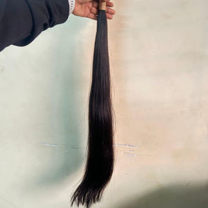 Perruques et extensions de cheveux indiens Remy de qualité supérieure avec pointes plates, double épaisseur, fixation par clips et couleur naturelle - Product Image 1