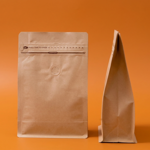 Pochette en papier kraft à fond plat, usage polyvalent, avec fermeture éclair/scellable, choix idéal pour un emballage éco-responsable - Product Image 6
