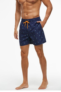 OEM Supply <b>Men</b> Elastic Waist High Canvas Waterproof Breathable Quick Dry Knee Length Beach Casual <b>Trunks</b> Drawstring Pockets - Product Image 3