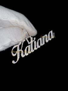 Collier en argent sterling 925 avec nom initial de luxe Moissanite Diamond Custom Cursive Initial Letter Fine Pendant Charms pour unisexe - Product Image 6