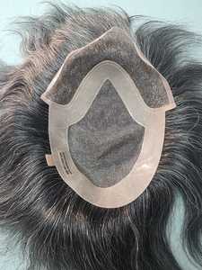 Mono Front Lace Taz Chinese Remy Hair Premium Quality Single Weft <b>Toupee</b> Wig with Natural Body Deep Waves Styles - Product Image 3
