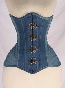 Corset en jean pour femme, serre-taille à agrafes, maintien ferme, respirant, gainant, usage quotidien, lavable en machine, sous-poitrine - Product Image 1