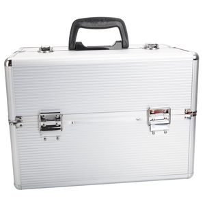 Scatola Portatile in Alluminio Bianco per Trucchi con Chiavi, Organizer per Cosmetici - Product Image 4