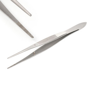 Medical Uses Customized Logo Stainless Steel Surgical Adson-Brown Tissue and Grasping Forceps 12 cm / 4.7", curved, 7x7 <b>Teeth</b> - Product Image 5