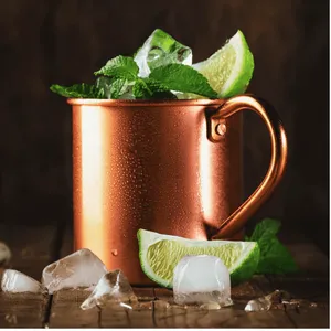 Mug à mule en cuivre de luxe, finition martelée artisanale, pour servir des boissons froides et des boissons à la mule, prix de gros - Product Image 3