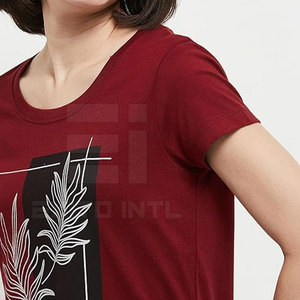 Camiseta de Verano para Mujer, Estampada, Transpirable, Ecológica, de Poliéster de Secado Rápido, Personalizable, Cuello Redondo, Manga Corta, Suave y Ligera - Product Image 4