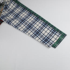 T-shirt pour homme surdimensionné à manches longues en flanelle à carreaux 100% coton - Product Image 4