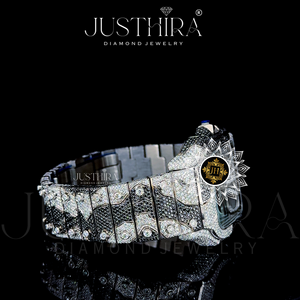 Reloj de Lujo Hip Hop Automático con Incrustaciones de Diamantes Moissanita Blancos y Negros, Corte Brillante Redondo VVS1, de Fábrica - Product Image 2