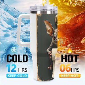 Stainless Steel Tumbler 40oz With Bat Design For <b>Coffee</b> Or Tea - Product Image 6