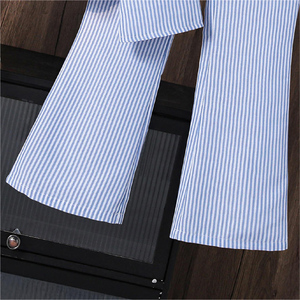 Conjunto de Ropa Casual para Adolescentes, Diseño Primavera 2025, Camisa a Rayas de Manga Larga y Pantalones Acampanados, 2 Piezas - Product Image 6