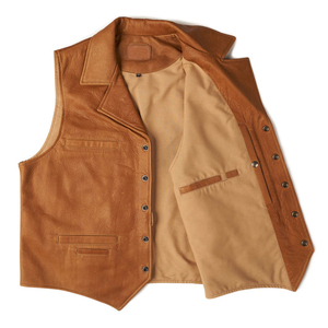 Good Quality 100% Leather Made New Design Fashionable Leather Vest Reasonable Price Men Clothing Leather Vest Leather Vest - Product Image 2