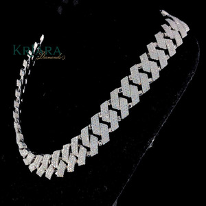 Moissanite <b>Statement</b> <b>Necklace</b> 18k Gold Plated S925 Silver Rhodium Plated Geometric Link Chain Luxury Party Jewelry Unisex - Product Image 6