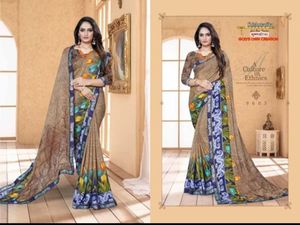Sari imprimé unique au look traditionnel et contemporain pour toutes les occasions spéciales, provenant d'un fournisseur indien - Product Image 3