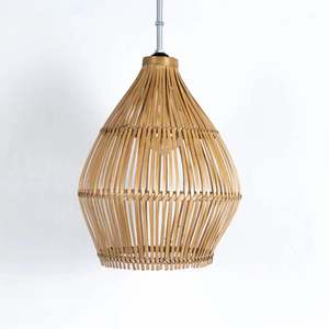 Wholesale Natural Bamboo Lampshade Handwoven Pendant <b>Light</b> Shade Open Weave Ceiling Lamp <b>Cover</b> for Home Decor OEM ODM - Product Image 3