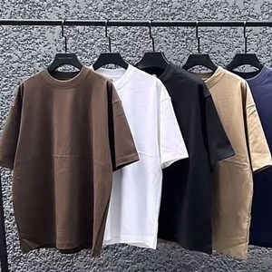 T-shirt Homme Oversize Boxy à Épaules Tombantes en Coton Lourd 100% Tricoté 180 Grammes, Teint Uni, Impression Numérique, Décontracté - Product Image 3