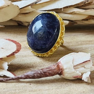Trendy Wholesale Brass <b>Ring</b> Blue Sun Stone <b>Gold</b> Plated <b>Ring</b> Ethnic Tribal Statement <b>Ring</b> <b>Cocktail</b> Wholesale <b>Ring</b> For Women - Product Image 4
