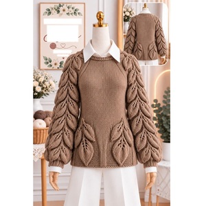 Pulls 100% acrylique ou coton, calibre 12, pour femmes, très tendance, style décontracté, pour la saison hivernale, fournisseur du Bangladesh. - Product Image 4
