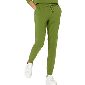 Pantalones deportivos verdes de diseño personalizado, marca privada, corte relajado, de algodón suave, con cintura elástica y bolsillos laterales, logotipo personalizado. - Product Image 6