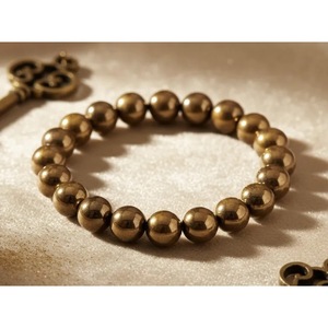 Pulsera Radiante de Hematita Dorada, Hecha a Mano con Cuentas Naturales de Cristal Curativo y Perla, Venta al Por Mayor - Product Image 1