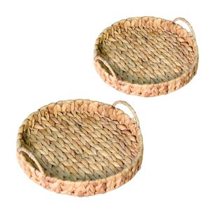 Handcrafted WATER HYACINTH <b>TRAY</b> FRUIT STORAGE <b>BASKET</b> with Handles and Metal Frame Vietnam Supplier - Product Image 1