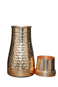 Botella de cobre inspirada en el bienestar, bebida ayurvédica para la salud, ecológica, reutilizable, a prueba de fugas, para una vida equilibrada. - Product Image 2