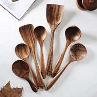 Cuillère en bois pour la cuisine, ensemble complet, naturel et meilleures ventes, vente en gros