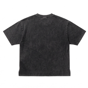 เสื้อยืดทรงบ็อกซี่พิมพ์ลาย DTF แบบกำหนดเองสำหรับผู้ชาย น้ำหนัก 220 กรัม ผ้าทอ พิมพ์โลโก้ด้านหน้า ไหล่ตก หนา 100% โพลีเอสเตอร์ สไตล์วินเทจ สตรีทแวร์ ทรงโอเวอร์ไซส์ เรียบง่าย - Product Image 2