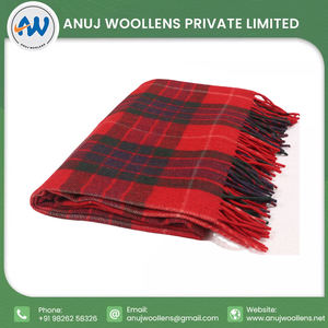 Manta de lana de tartán rojo Faser suave de nuevo diseño superventas al mejor precio y calidad a precio mayorista - Product Image 2