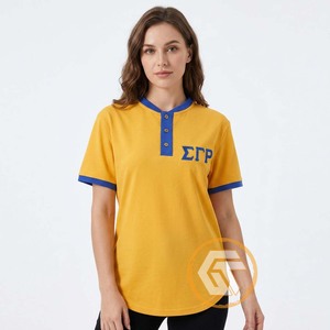 Camiseta de la Hermandad Femenina Sigma Gamma Rho al por Mayor, 100% Algodón, Ecológica, Transpirable, de Manga Corta para Verano - Product Image 2