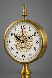 Horloge de bureau en acier inoxydable très demandée, forme circulaire, chiffres romains, mouvement à quartz silencieux, sans tic-tac, sonnerie horaire - Product Image 6