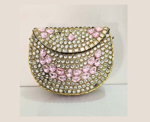 Bolso de mano tipo clutch con diseño de mosaico Kundan para bodas, recepciones, fiestas y eventos. Hecho a mano. - Product Image 3