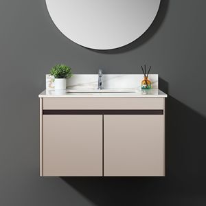 Top per lavabo in marmo da 31 pollici, fori per rubinetti pre-forati, lavabo rettangolare da incasso, altezza 4 pollici, con paraschizzi - Product Image 6