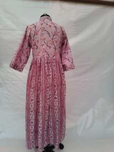 Vestido Camisero Largo de Algodón Rosa para Mujer, Estampado Floral, Cierre de Botones al Frente, Cintura Plizada, Estilo Casual, Ropa de Boutique - Product Image 2
