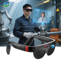 Gafas AR con Pantalla HD de Doble Ojo y Guía de Ondas Difractiva, 854x480P/60Hz, Cámara de 8MP, Micrófonos con Cancelación de Ruido, Pantalla Virtual de 50-80 Pulgadas, 32
