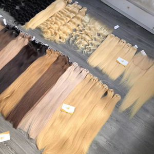Extensions de cheveux humains bruts vietnamiens 100% de haute qualité, lisses naturels, double trame coupée à la machine, cheveux tissés décolorés - Product Image 1