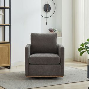 Fauteuil pivotant carré rembourré de 30,7 po de large, fauteuil d'appoint pivotant à 360 degrés, fauteuil club confortable pour salon - Product Image 3