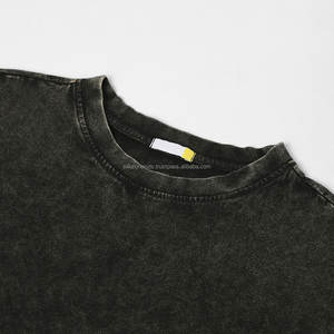 Camiseta de mujer de corte cuadrado de gran tamaño lavada vintage, ropa de calle desgastada de moda con ajuste holgado e impresión digital - Product Image 3