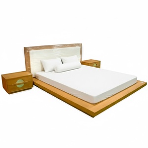 Minimalist Scandinavian Pine Twin Platform <b>Bed</b> Solid Wood Eco-Friendly Soft <b>Headboard</b> Design - Product Image 3